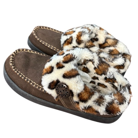 Earth Origins 100% Recyclable Earth Shoes Brown Leopard Print Slippers, Size 7 - Picture 1 of 9